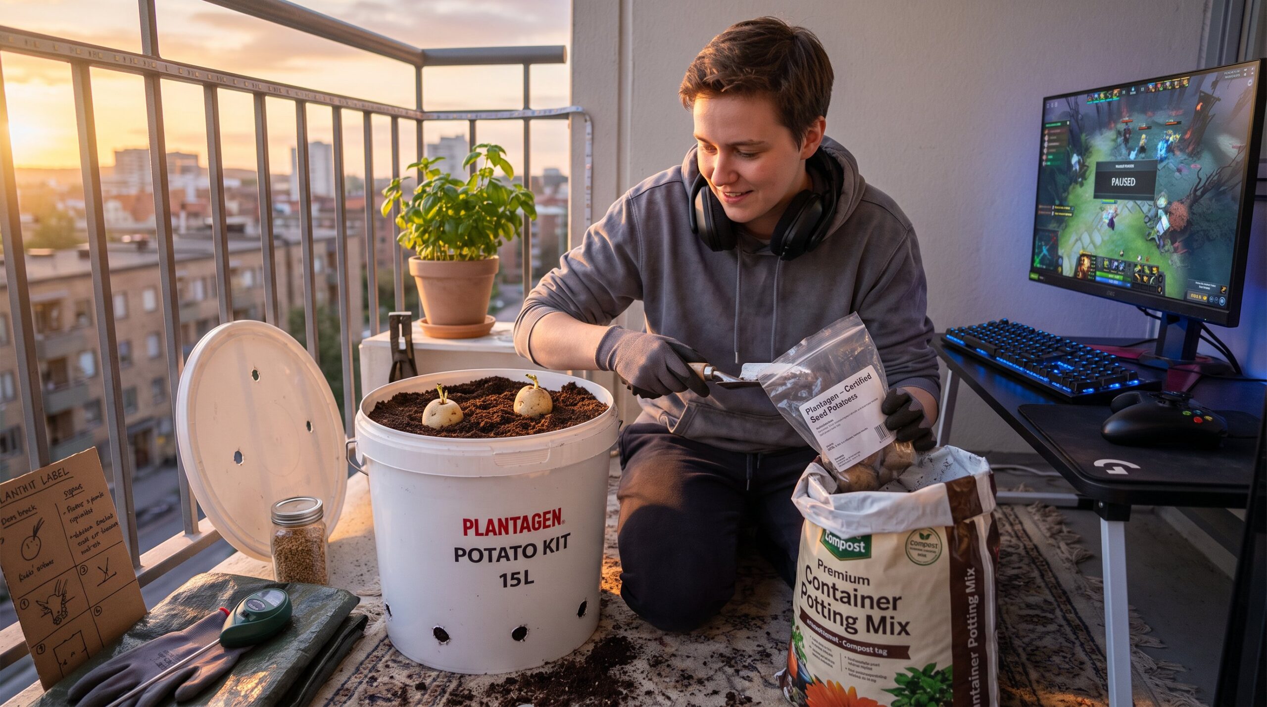 odla potatis i hink plantagen