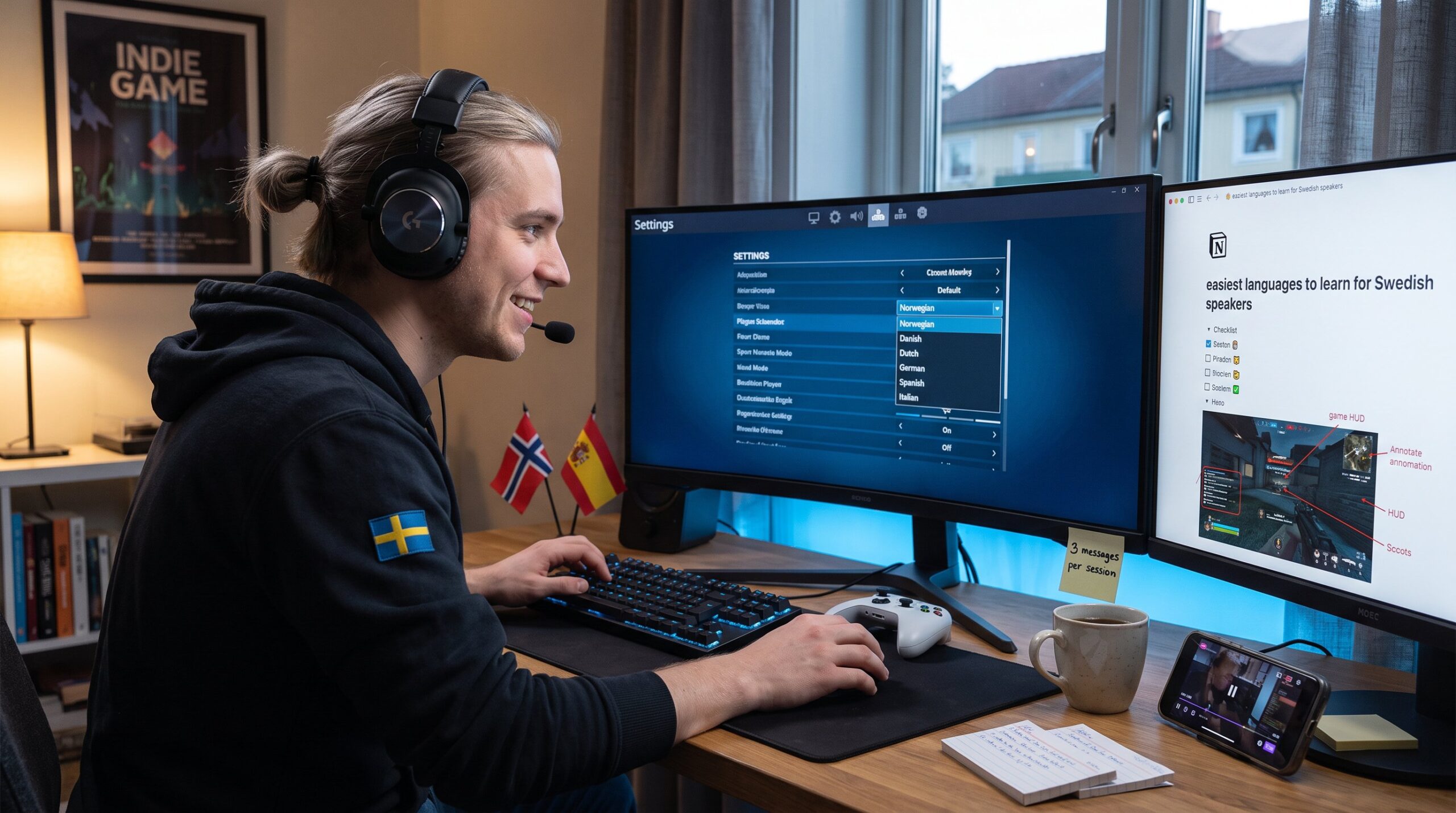 easiest languages to learn for swedish speakers